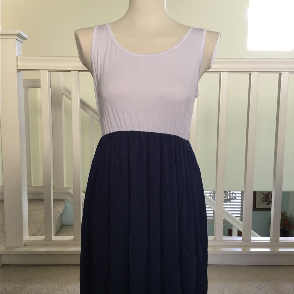 White and blue dress